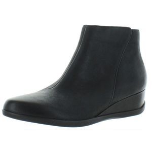 Dansko Womens Serenity Black Leather Zipper Ankle Wedge Boots Shoes NWT